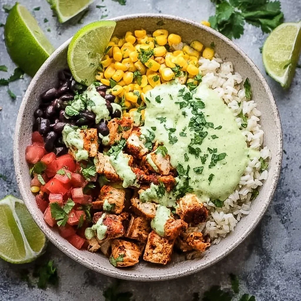 High Protein Chicken Burrito Bowl