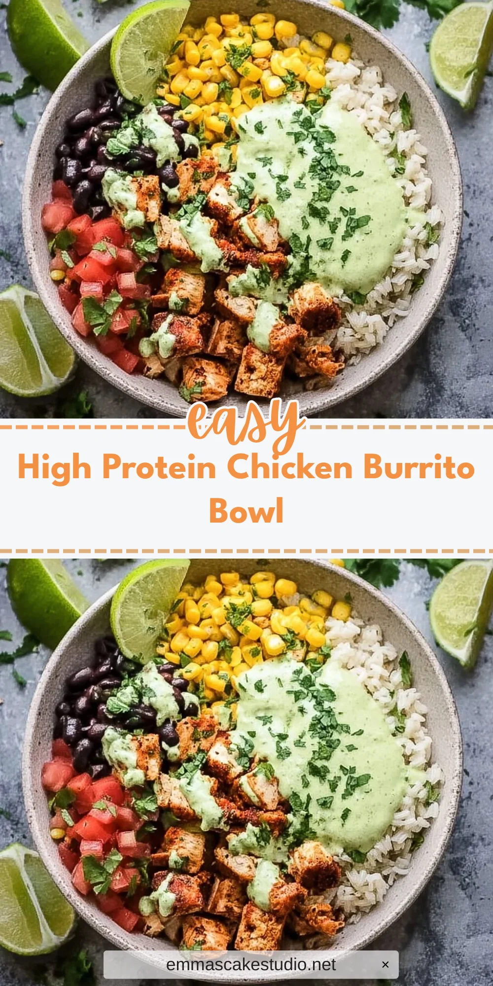 High Protein Chicken Burrito Bowl