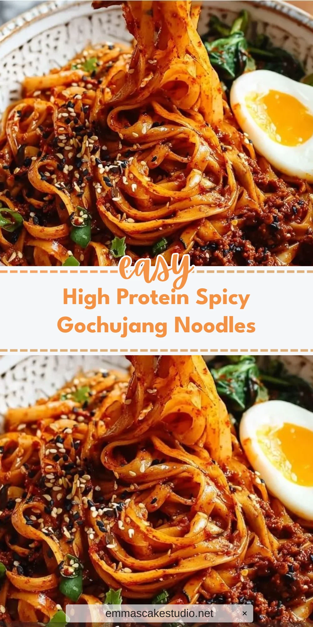 High Protein Spicy Gochujang Noodles
