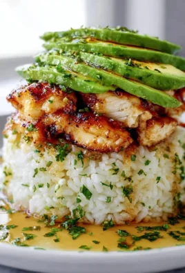 Honey Lime Chicken served with avocado rice stack for a fresh meal
