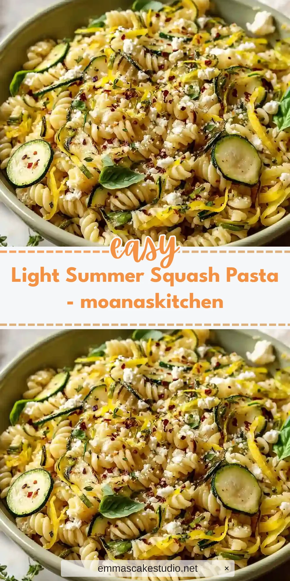 Light Summer Squash Pasta - moanaskitchen