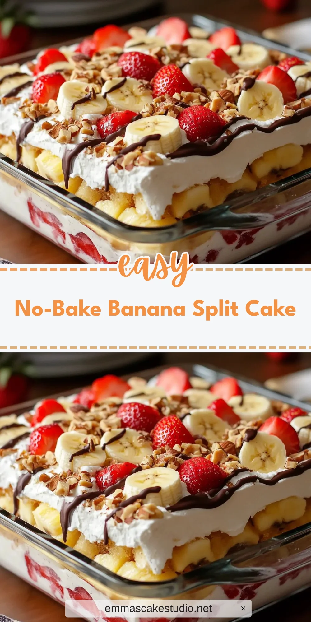 No-Bake Banana Split Cake