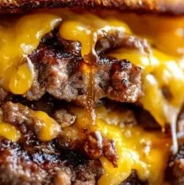 Crispy diner-style smash burger with melted cheese and fresh toppings