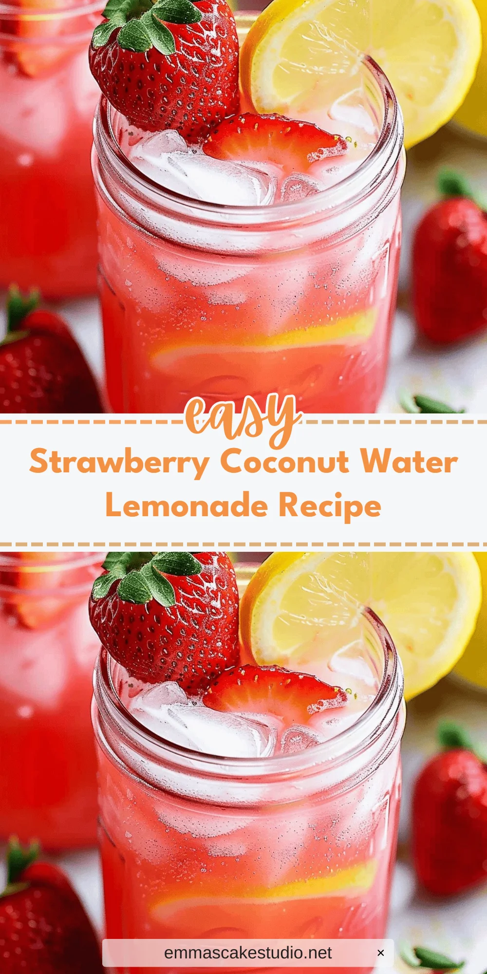Strawberry Coconut Water Lemonade Recipe
