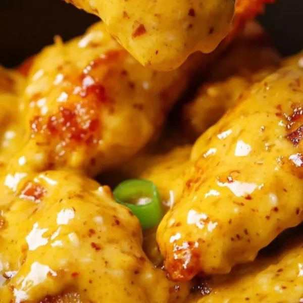 Zaxby's Hot Honey Mustard Sauce in a dipping cup