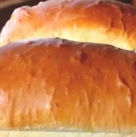 Loaf of homemade Amish white bread fresh out of the oven