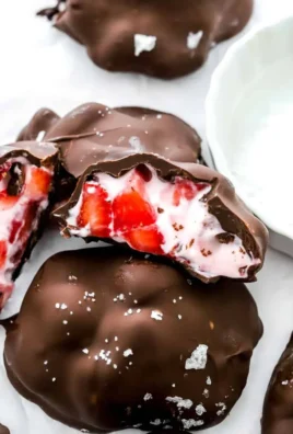 Chocolate strawberry frozen yogurt bites served in a bowl