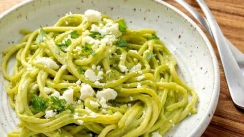 Creamy Mexican Green Spaghetti