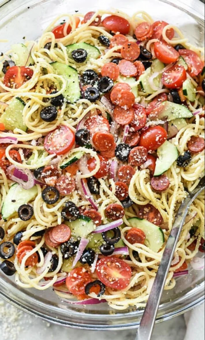 Easy Italian Spaghetti Pasta Salad