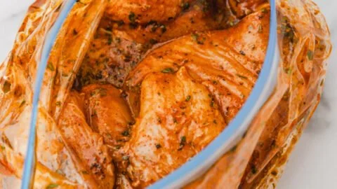 Marinated chicken in Mexican spices ready for grilling