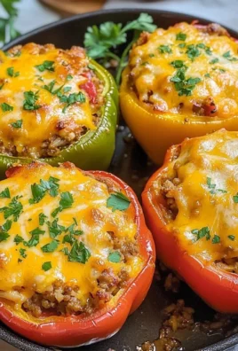 Delicious easy stuffed bell peppers filled with meat and rice
