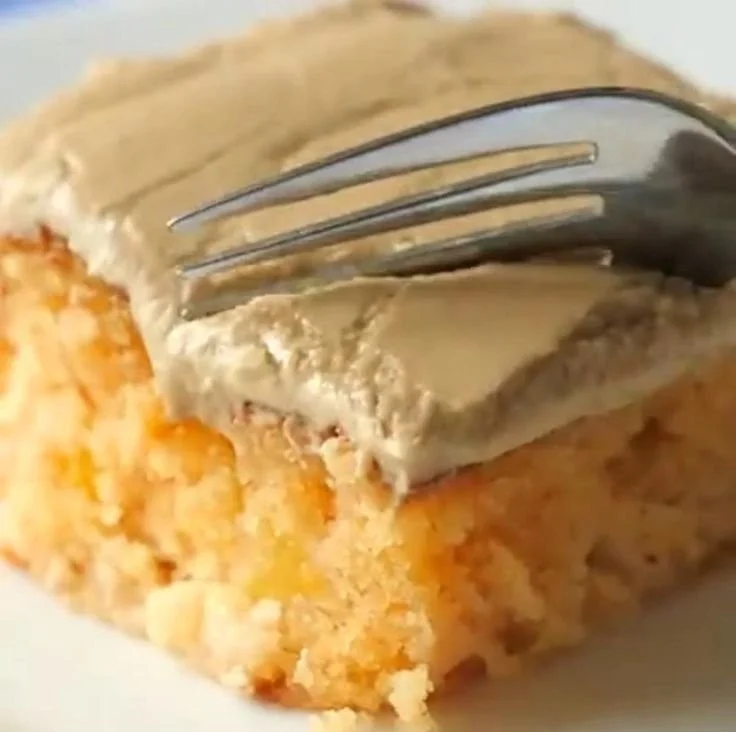 Peach Cake with Brown Sugar Frosting