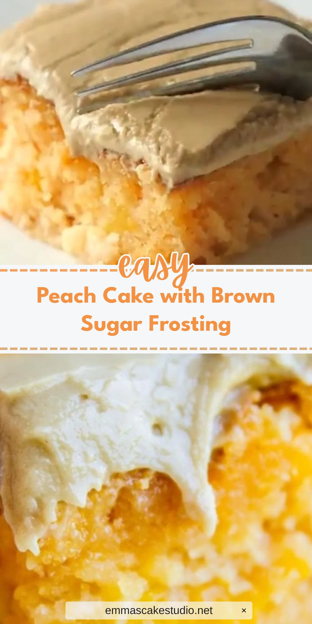 Peach Cake with Brown Sugar Frosting