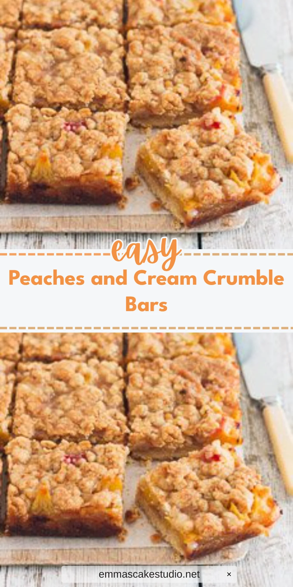 Peaches and Cream Crumble Bars